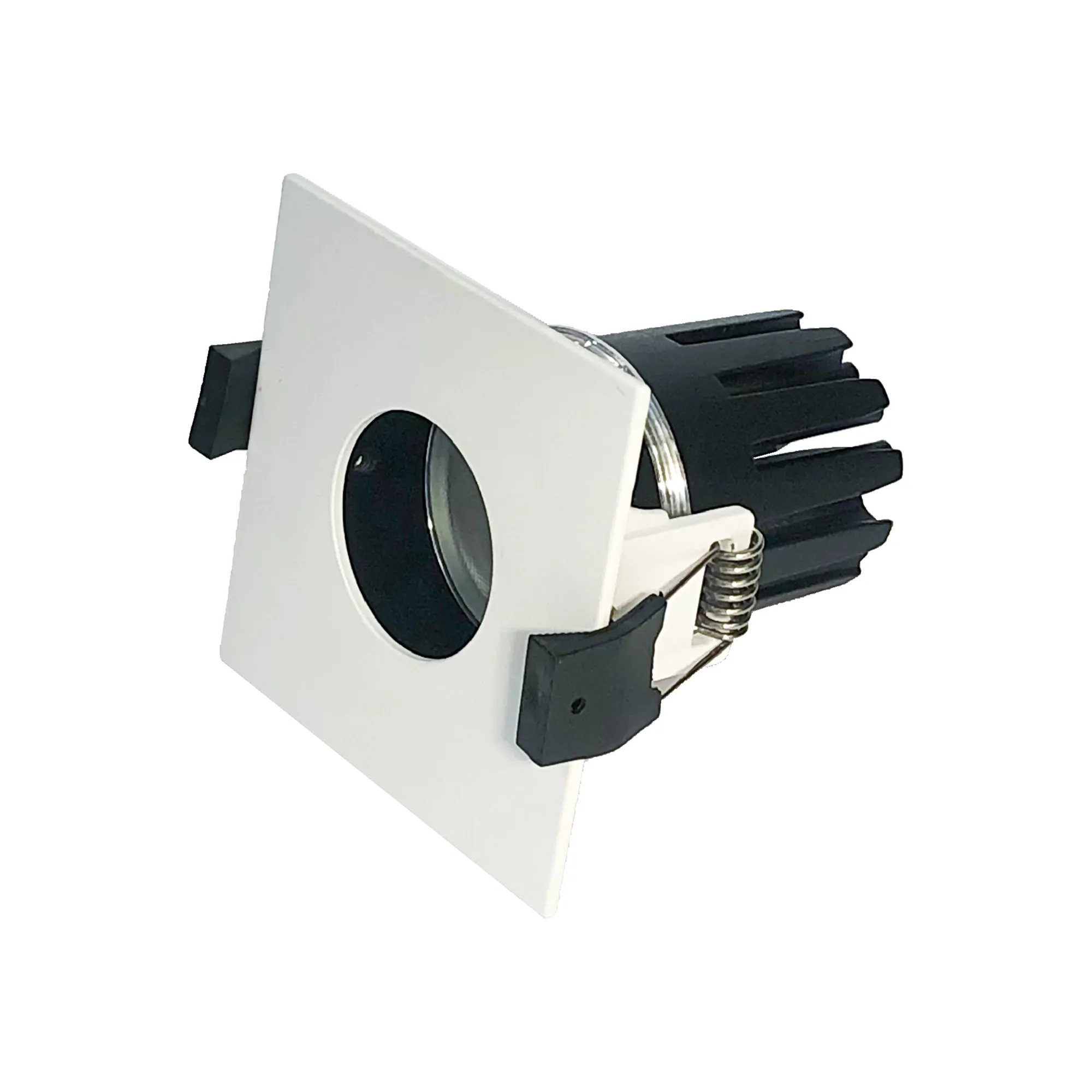 DM202740  Blate 15 Powered by Philips 15W 1350lm 3000K 60° Engine, 350mA, White,Recessed Square plate with Round Pinhole Spotlight,IP20.